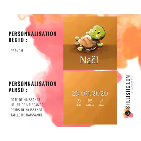 Coupon tissu Coussin de naissance Bébé Tortue