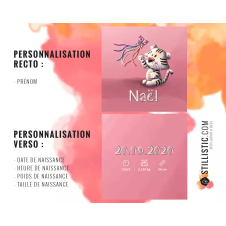 Coupon tissu Coussin de naissance Tigre blanc