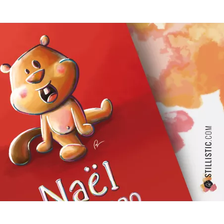 Poster de naissance Bébé Castor personnalisé