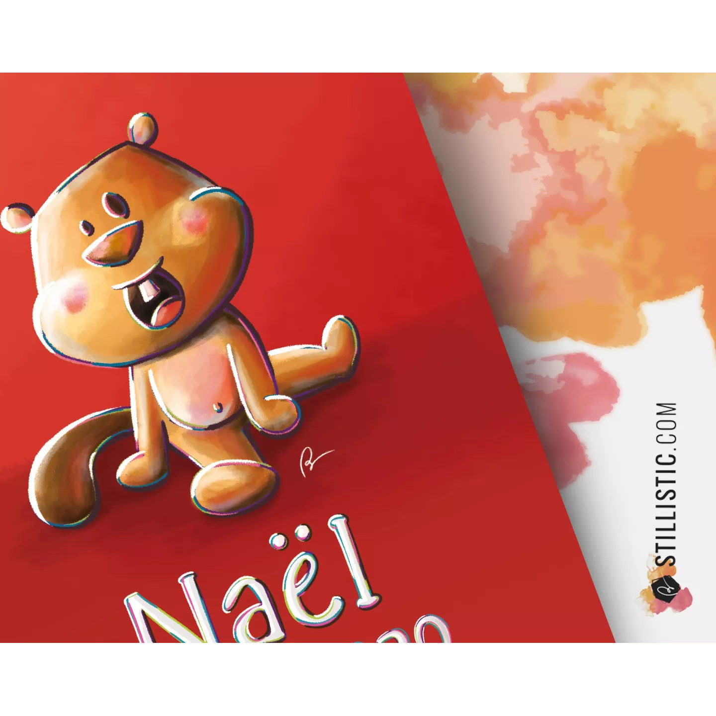 Poster de naissance Bébé Castor personnalisé