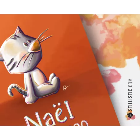 Poster de naissance Bébé Chat personnalisé