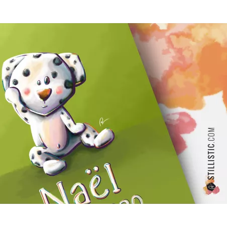 Poster de naissance Bébé Dalmatien personnalisé