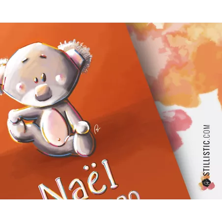 Poster de naissance Bébé Koala personnalisé