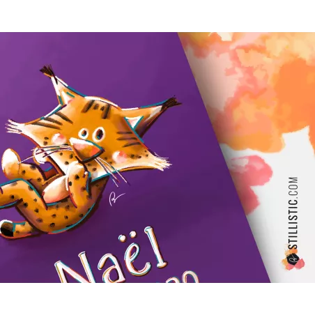 Poster de naissance Bébé Lynx personnalisé