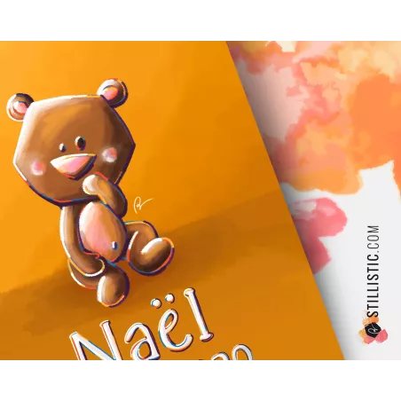 Poster de naissance Bébé Ours personnalisé