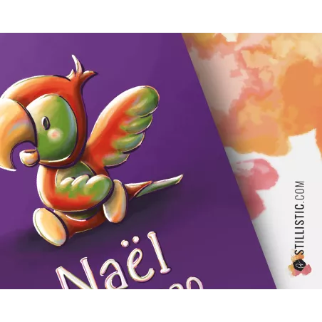 Poster de naissance Bébé Perroquet personnalisé