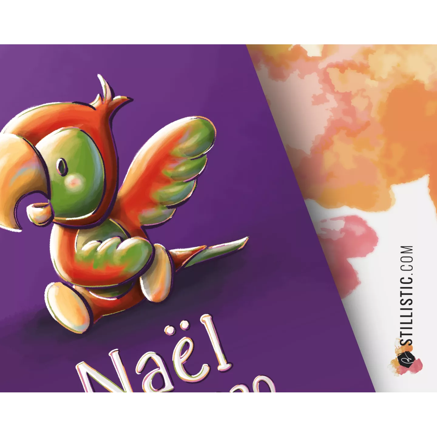 Poster de naissance Bébé Perroquet personnalisé