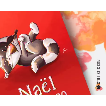 Poster de naissance Bébé Raton-laveur personnalisé