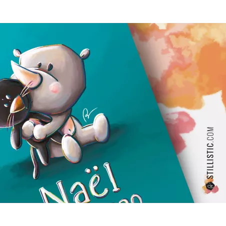 Poster de naissance Bébé Rhinocéros personnalisé
