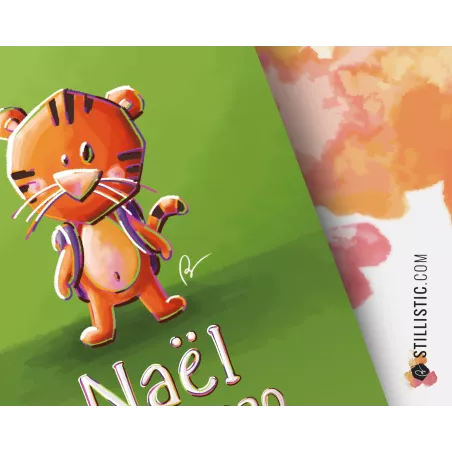 Poster de naissance Bébé Tigre personnalisé