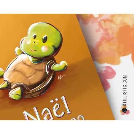Poster de naissance Bébé Tortue personnalisé
