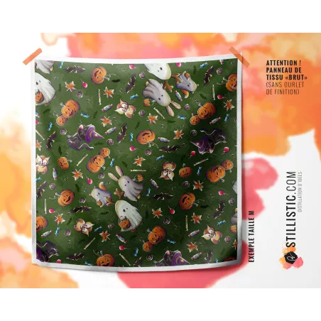 Coupon Furoshiki Fantômes Halloween vert