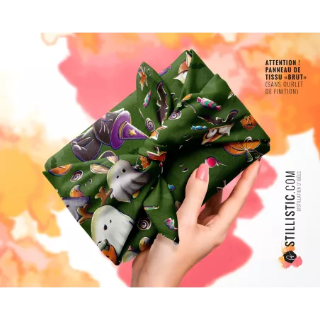 Coupon Furoshiki Fantômes Halloween vert