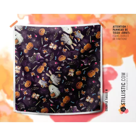 Coupon Furoshiki Fantômes Halloween noir