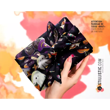 Coupon Furoshiki Fantômes Halloween noir