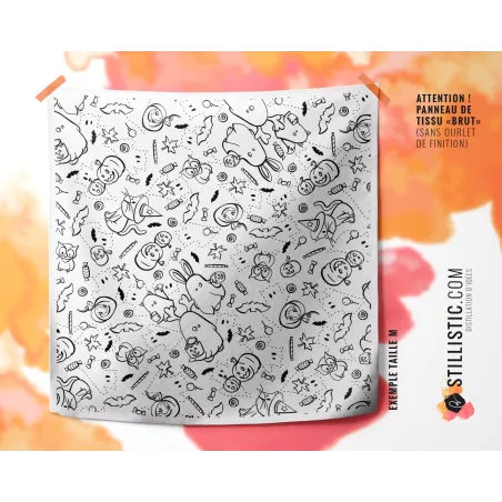 Coupon Furoshiki coloriable Fantômes Halloween