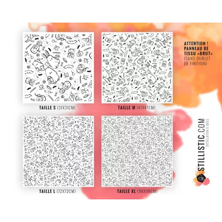 Coupon Furoshiki coloriable Fantômes Halloween