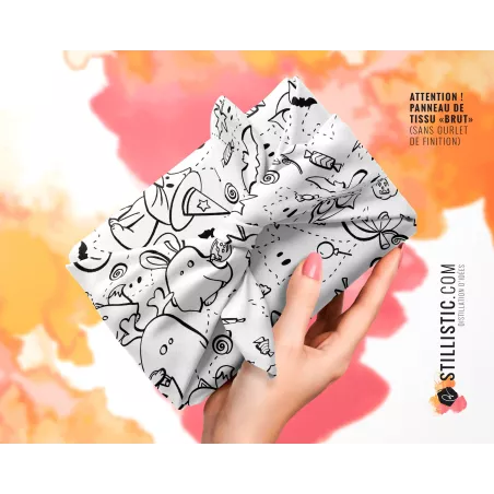 Coupon Furoshiki coloriable Fantômes Halloween