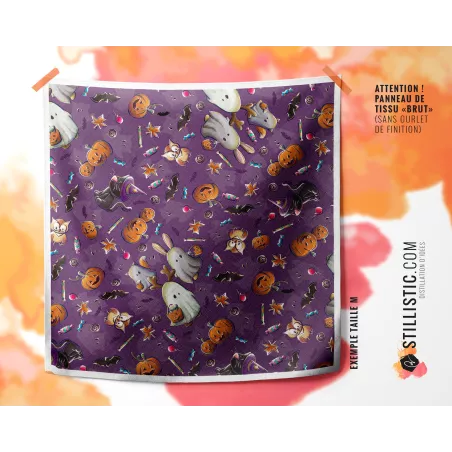 Coupon Furoshiki Fantômes Halloween violet