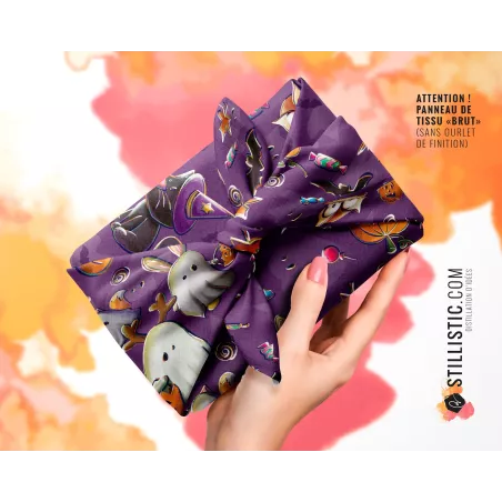 Coupon Furoshiki Fantômes Halloween violet