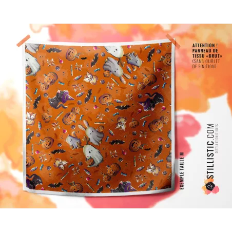 Coupon Furoshiki Fantômes Halloween orange