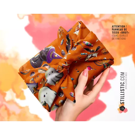 Coupon Furoshiki Fantômes Halloween orange