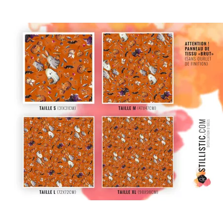 Coupon Furoshiki Fantômes Halloween orange