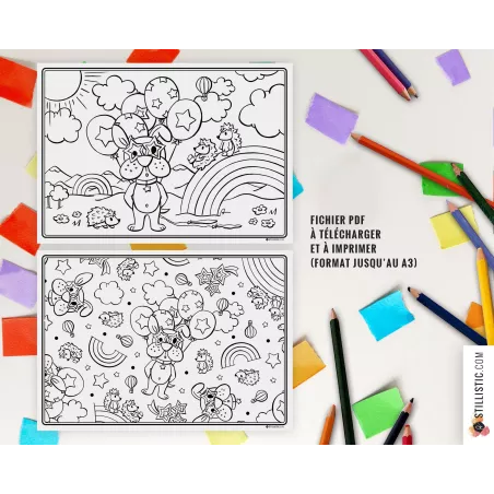 Lot de 10 Sets de table à imprimer et colorier