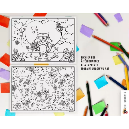 Lot de 10 Sets de table à imprimer et colorier