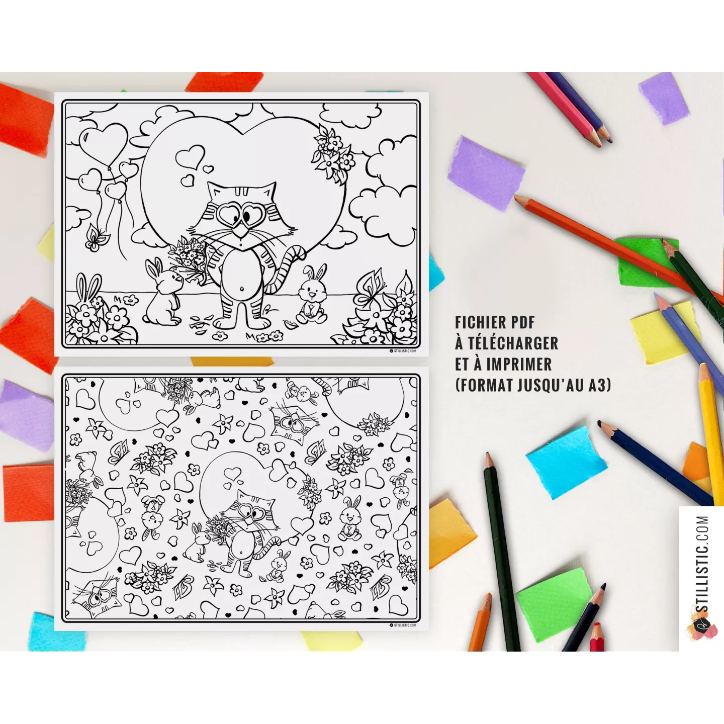 Lot de 10 Sets de table à imprimer et colorier