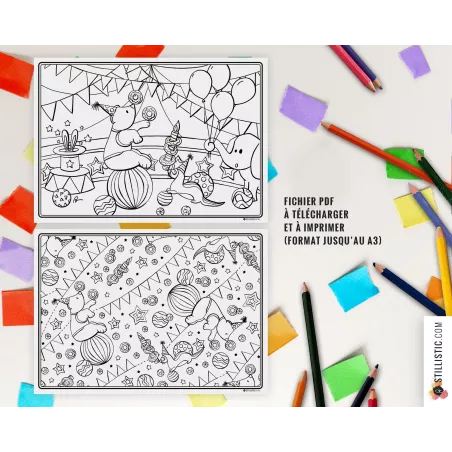 Lot de 10 Sets de table à imprimer et colorier