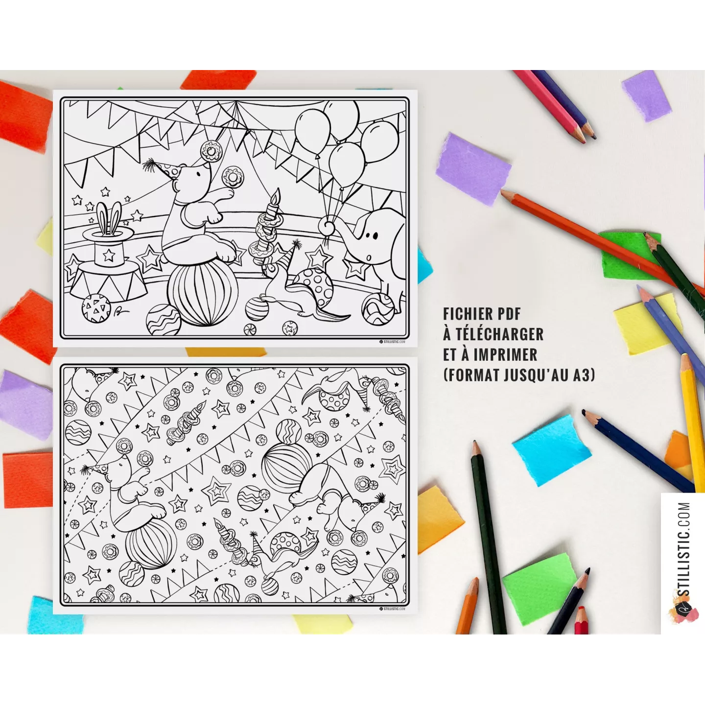 Lot de 10 Sets de table à imprimer et colorier