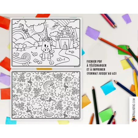 Lot de 10 Sets de table à imprimer et colorier