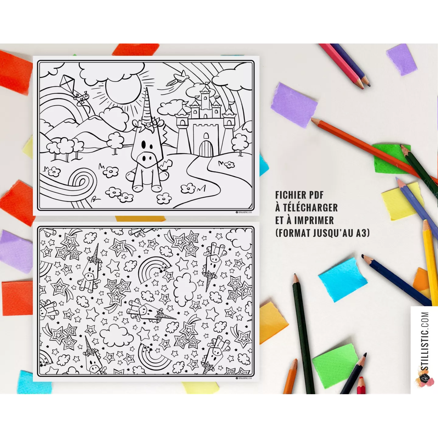 Lot de 10 Sets de table à imprimer et colorier