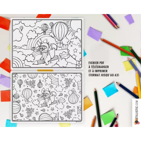 Lot de 10 Sets de table à imprimer et colorier