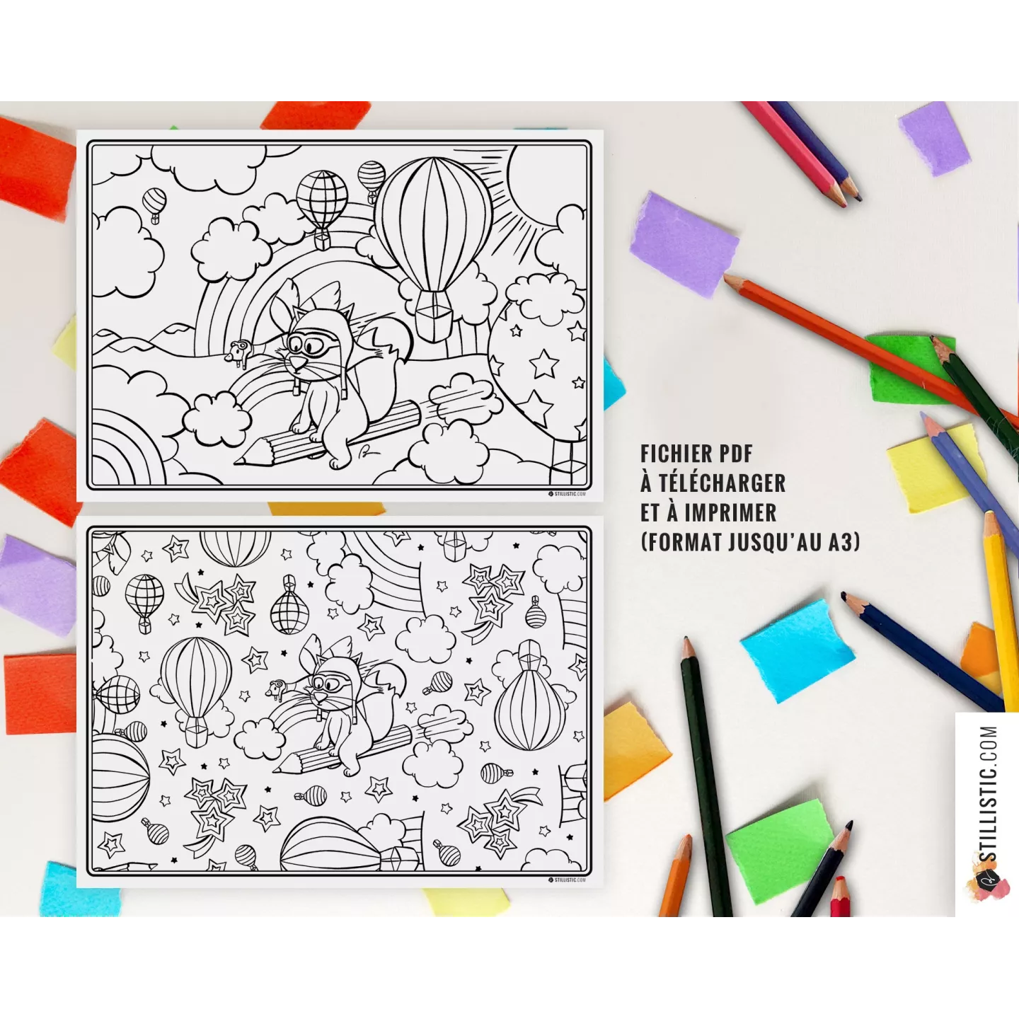 Lot de 10 Sets de table à imprimer et colorier