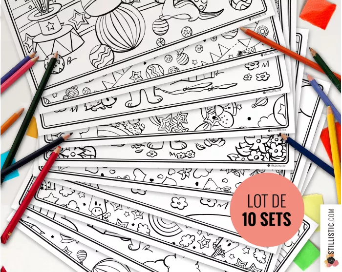 Lot de 10 Sets de table à imprimer et colorier