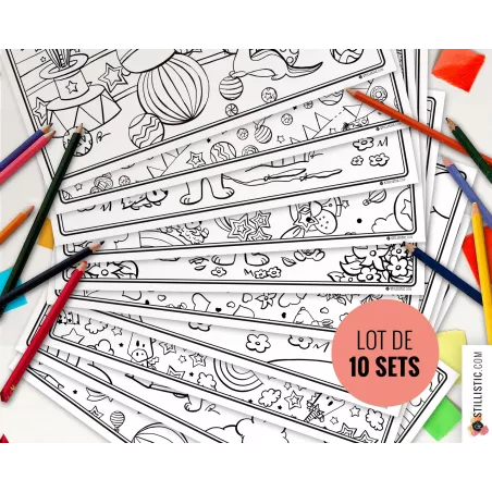 Lot de 10 Sets de table à imprimer et colorier