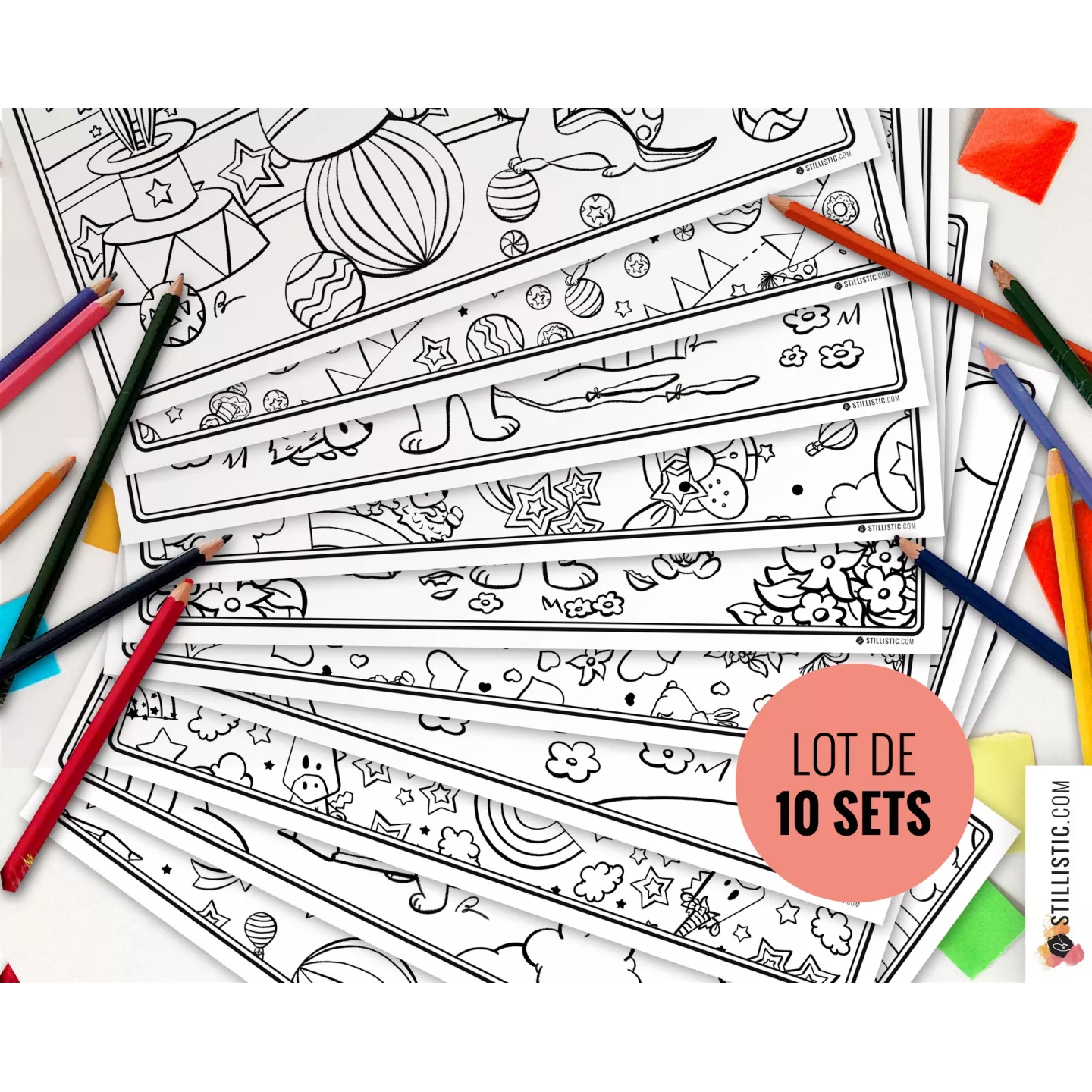 Lot de 10 Sets de table à imprimer et colorier