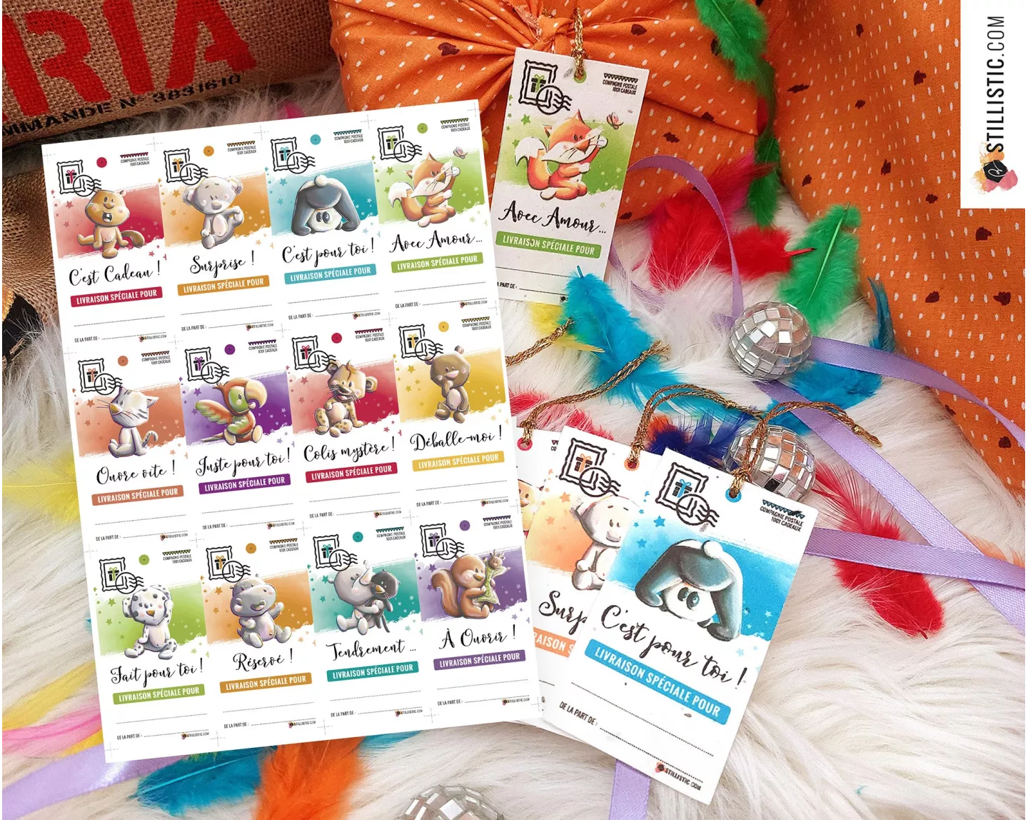Etiquettes cadeaux toutes occasions à imprimer - format numérique