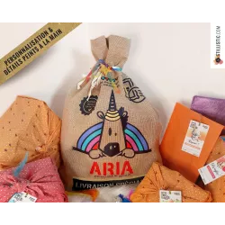 Sac cadeau jute Licorne