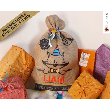 Sac cadeau jute Renard