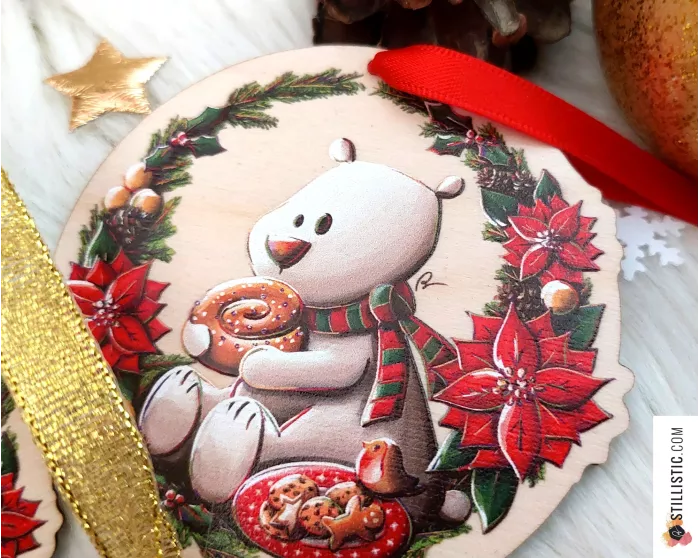 Décorations de Noël en bouleau animaux