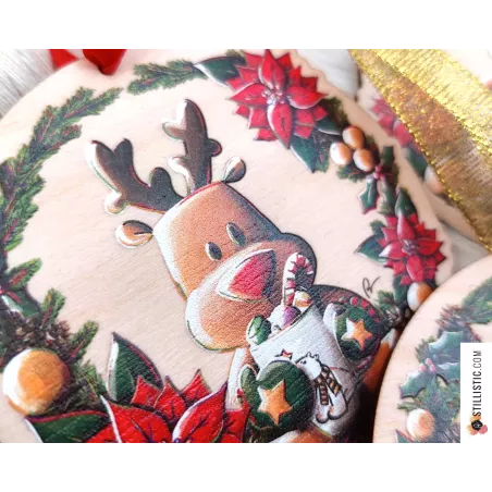 Décorations de Noël en bouleau animaux