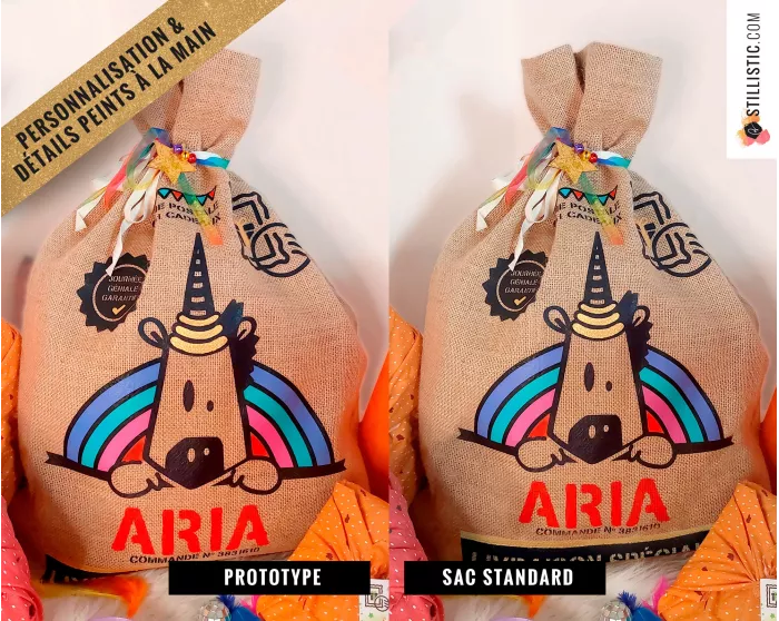 Sac cadeau jute Licorne