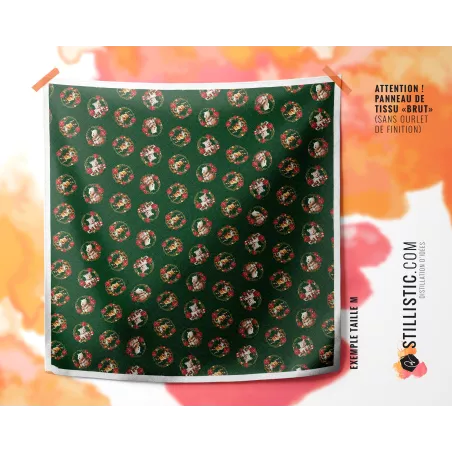 Coupon Furoshiki Couronne Noël vert