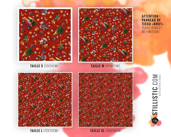 Coupon Furoshiki Souris Noël rouge