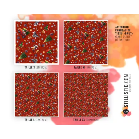 Coupon Furoshiki Souris Noël rouge