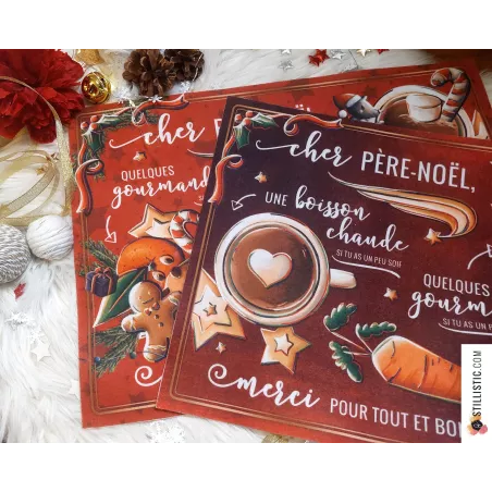 Set de table du Père Noël Motif Souris en Feutrine épaisse