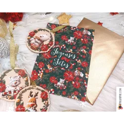 Pack décoration de Noël + carte de voeux + enveloppe